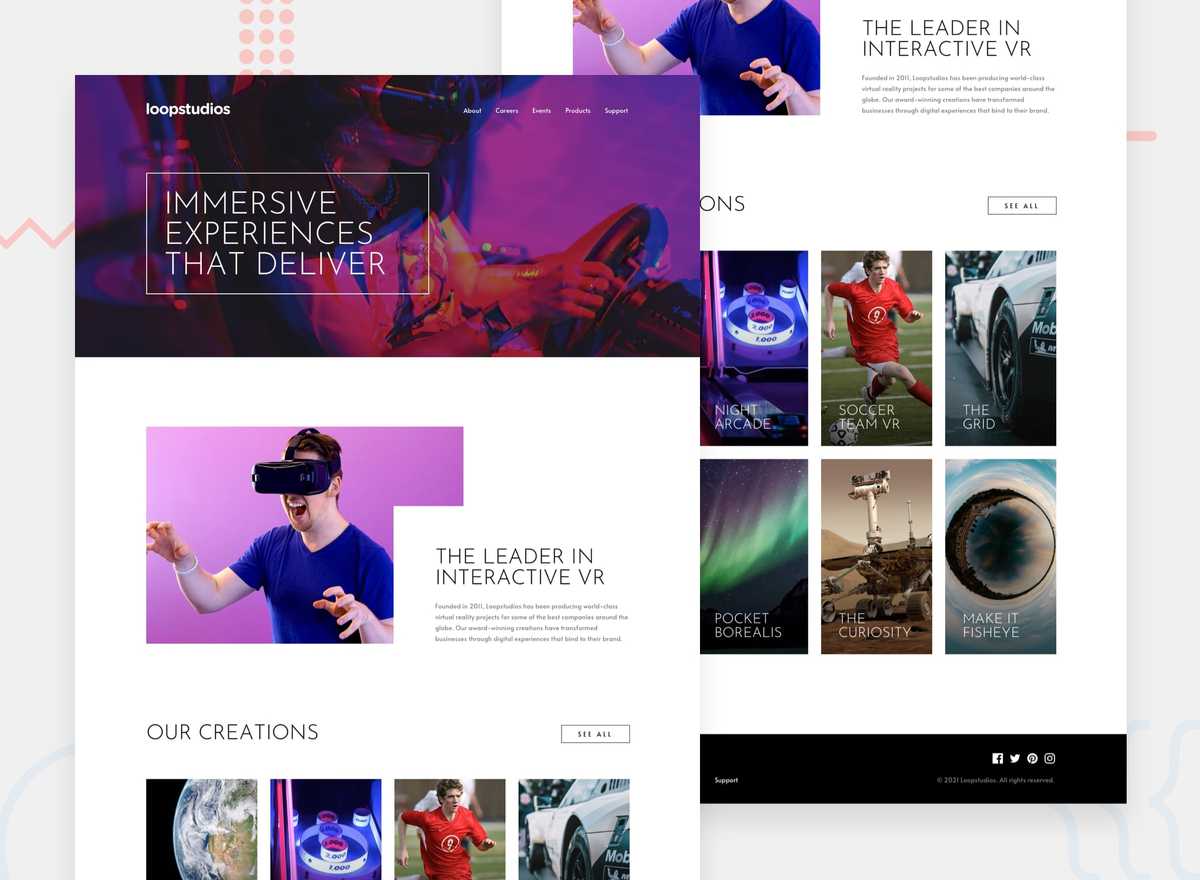 Screenshot of the Hero section of the Loopstudios Landing Page